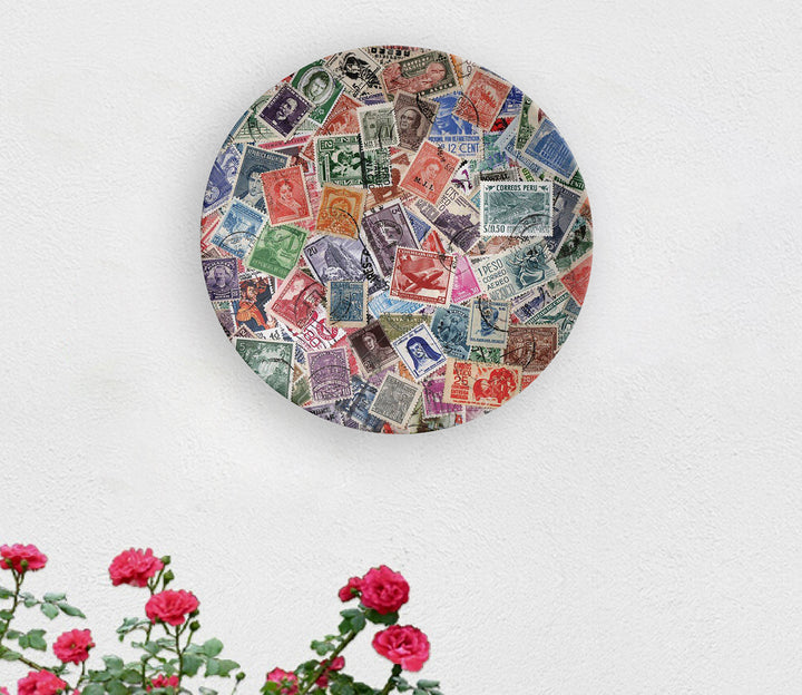 Indian Stamps Ceramic Decorative Wall Plate