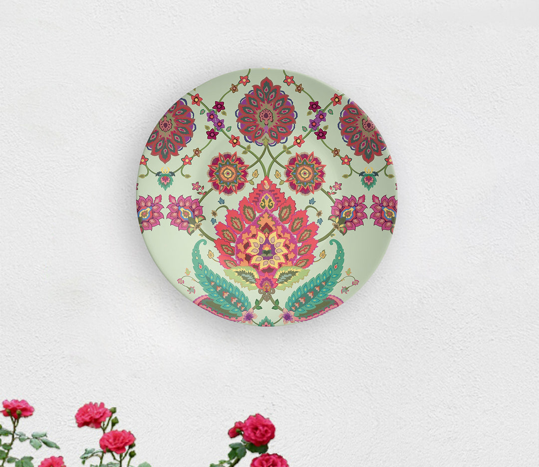Floral Dispersion Ceramic Decorative Wall Plate
