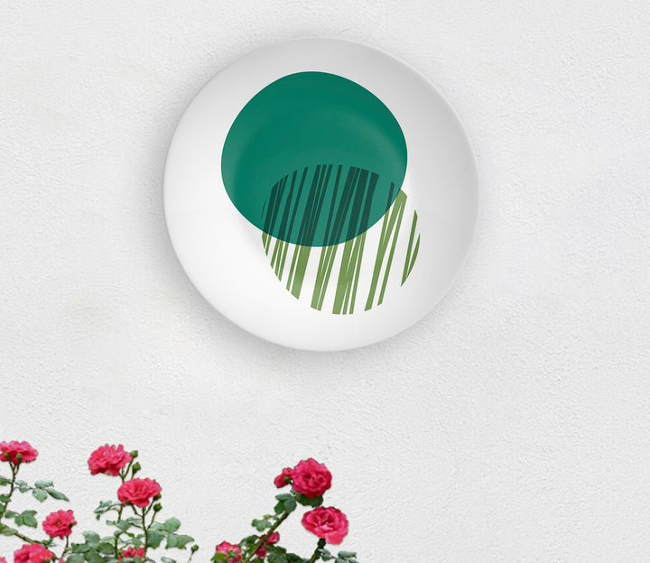 Ceramic Scratch Within Circle Decorative Wall Plate