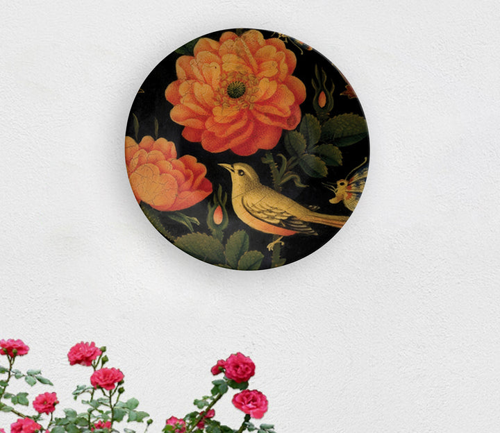 Ceramic Sparrow Paradise Decorative Wall Plate