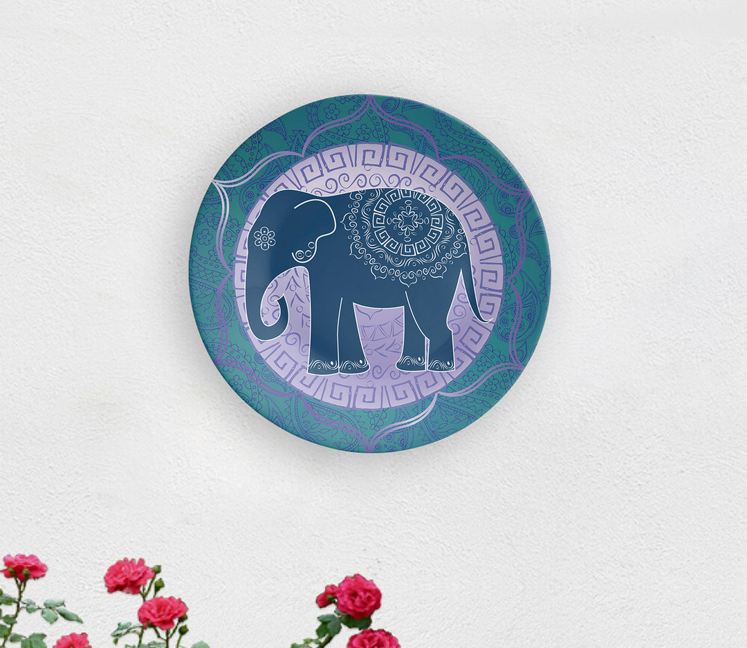 Elephant Ceramic Decorative Wall Plate
