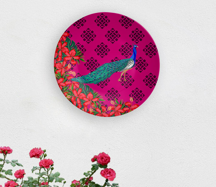 Indian Peacock Ceramic Wall Plate