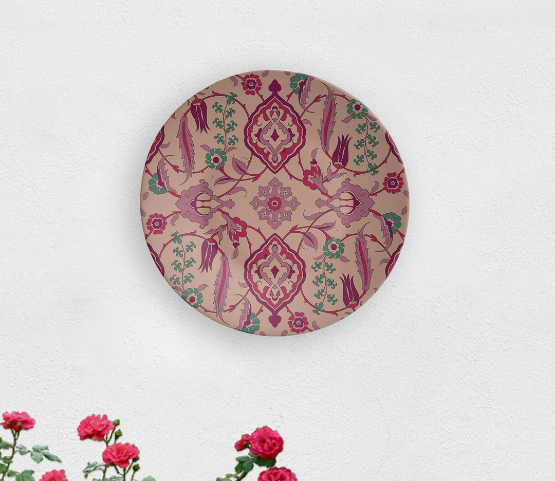 Pink Abstract Ceramic Art Splash Decorative Wall Plate