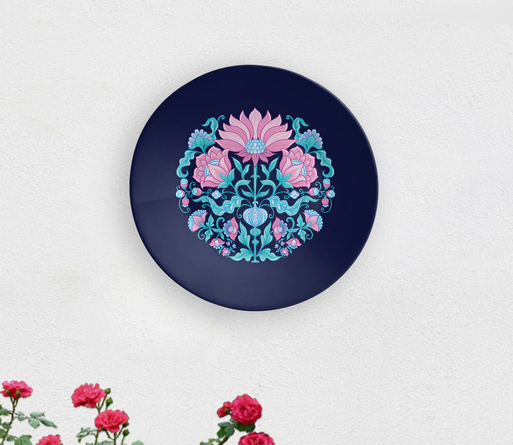 Blue Centre Motif Decorative Ceramic Wall Plate