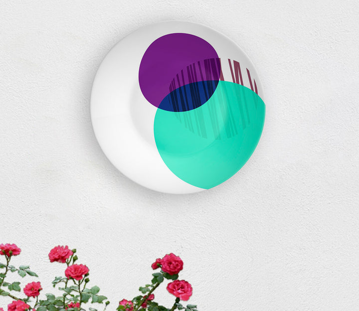 Ceramic Purple Mint Obsessive Circle Decorative Wall Plate