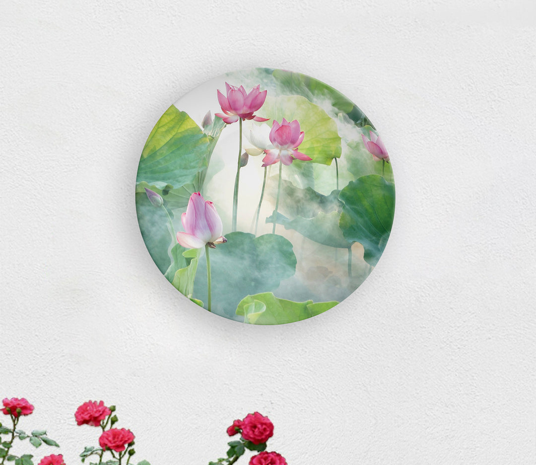 Lotus Of The Dawn Decorative Ceramic Wall Plate