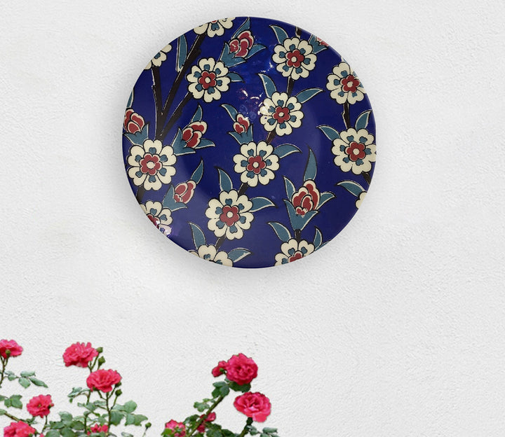 Cobalt Blue Ceramic Decorative Wall Plate