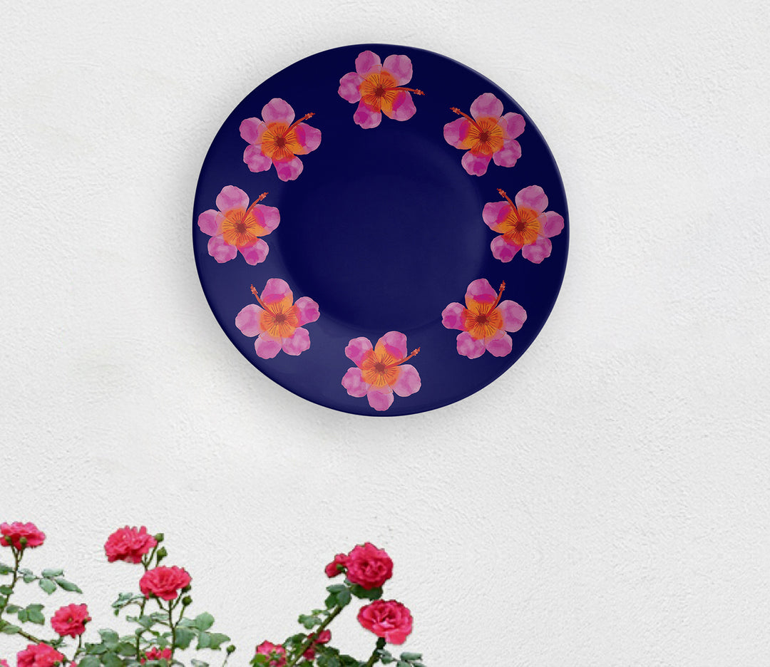 Ceramic Floral Halo Decorative Wall Plate
