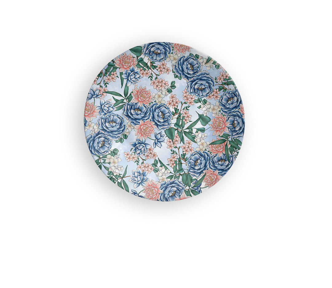 Floral Blue Beauty Decorative Ceramic Wall Plate