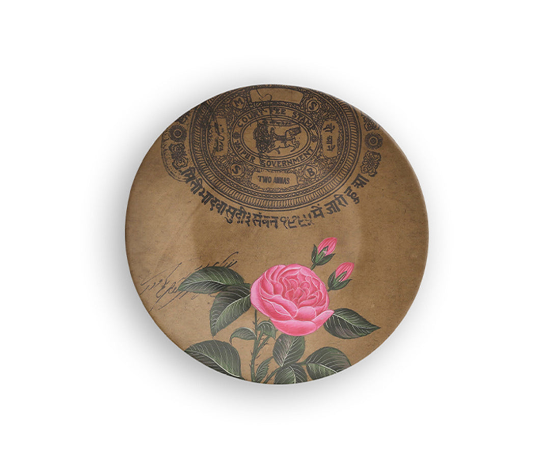 Jaipur Stamp Motif Ceramic Decorative Wall Plate