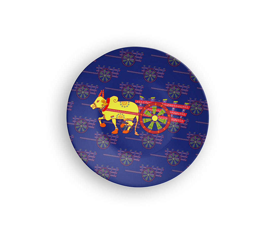 Indian Ox-Cart Ceramic Decorative Wall Plate
