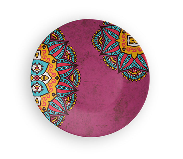 Pink Mandala Art Ceramic Wall Plate