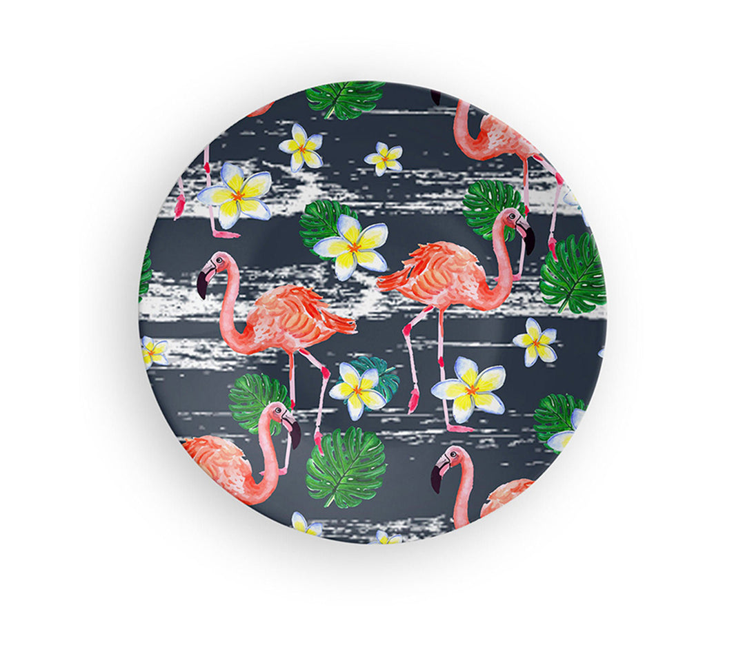 Dance of Flamingoes Ceramic Decorative Wall Plate