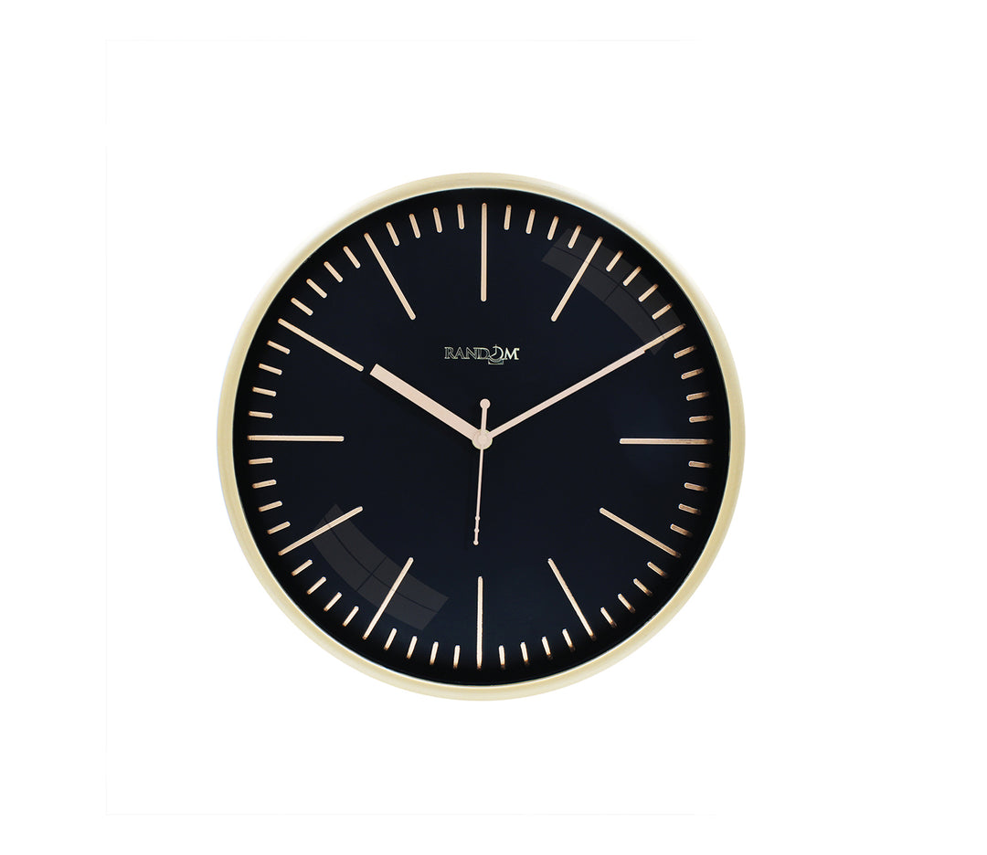 Modern Black and Gold Wall Hanging Clock