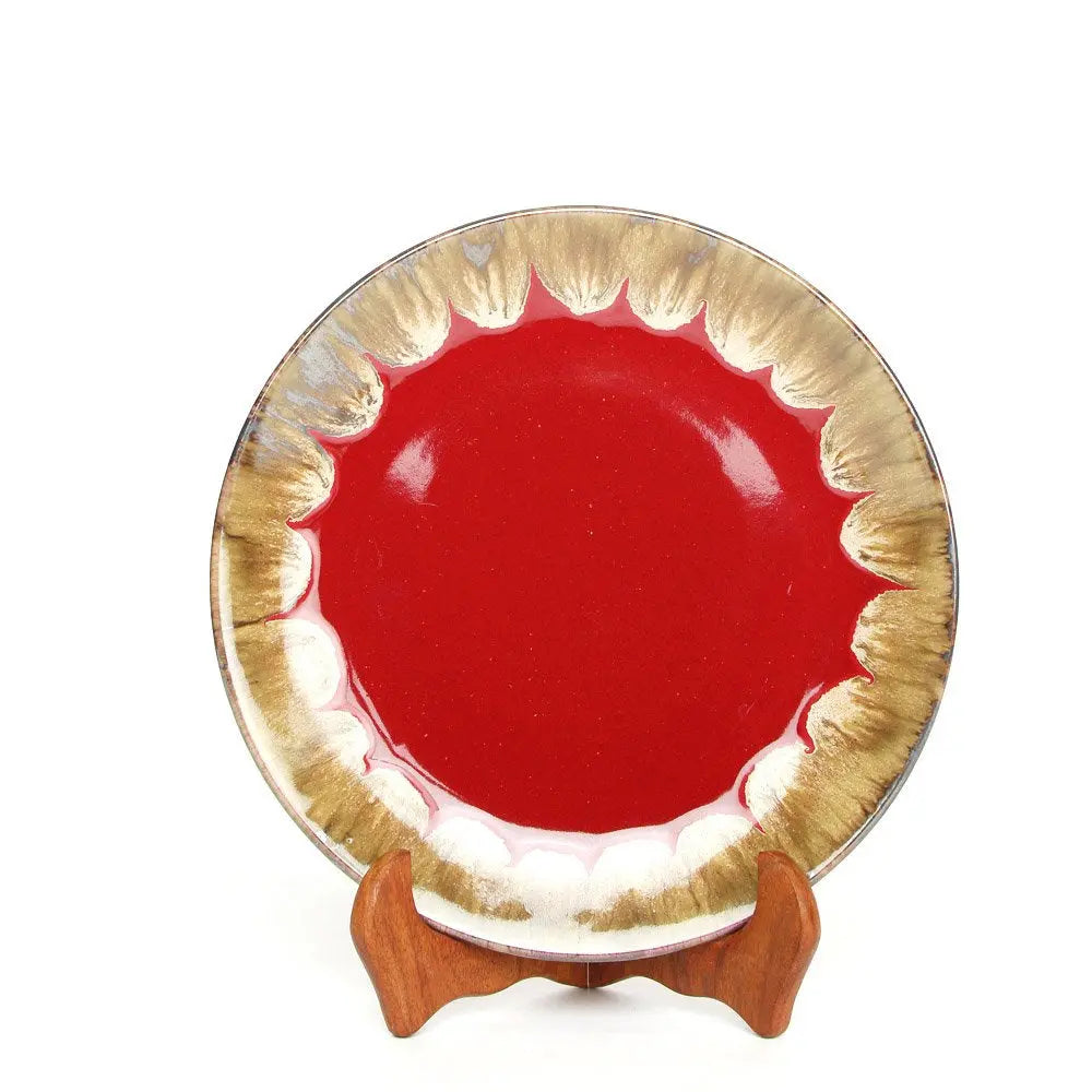 Red Handmade Ceramic Dinner Plate Set | Handmade Ceramic Dinner Plate Set - Red