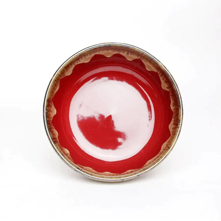 Handmade Deep Red Ceramic Serving Bowl Set | Handmade Ceramic Serving Bowl Set - Deep Red