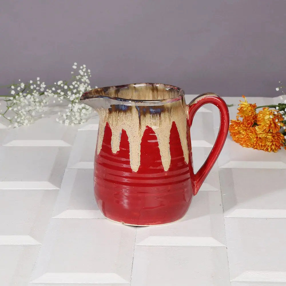 Ceramic Pour Jug - Handmade - Red | Handmade Pour Ceramic Pour Jug - Red