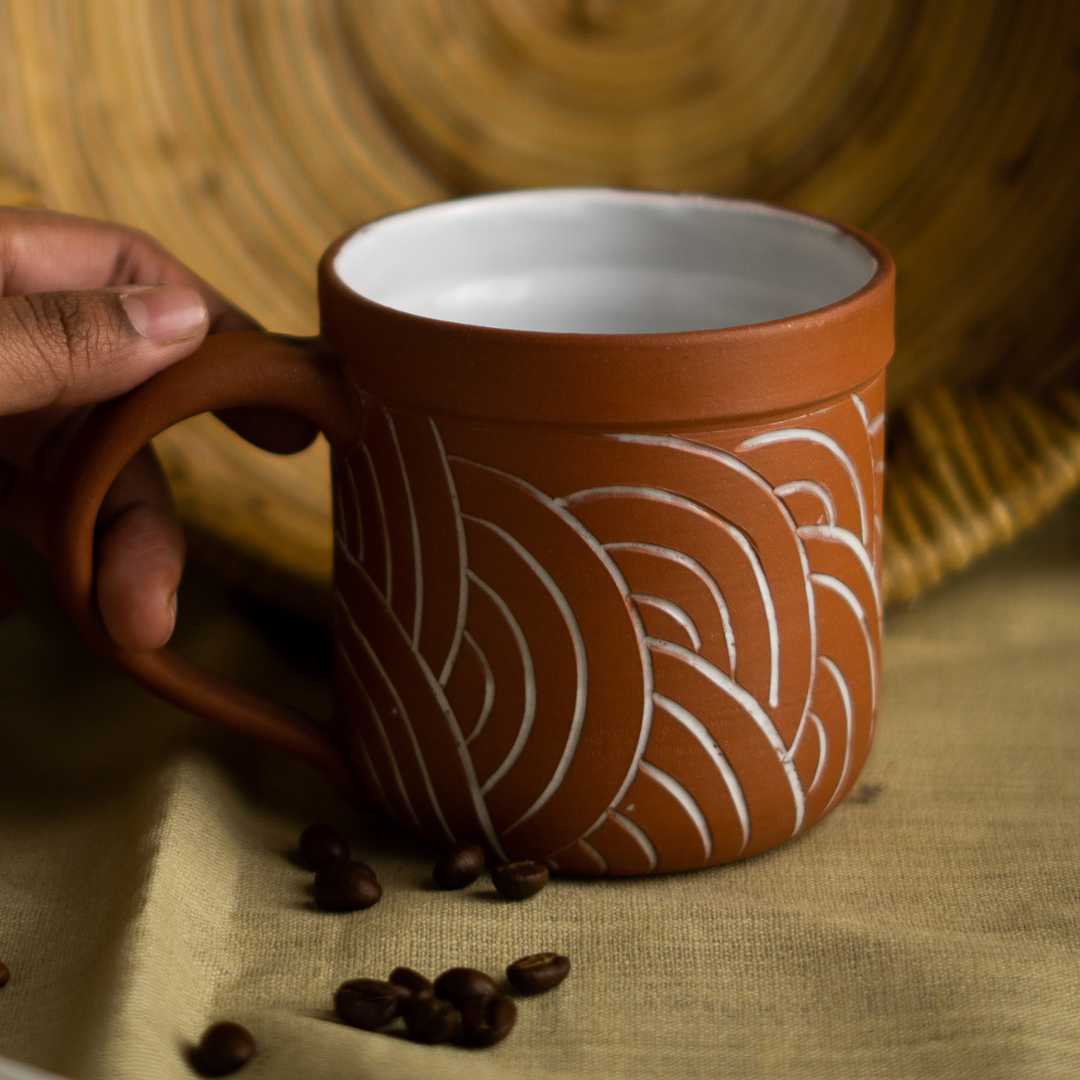 Brown Terracotta Mug | Handmade Terracotta Mug - Brown
