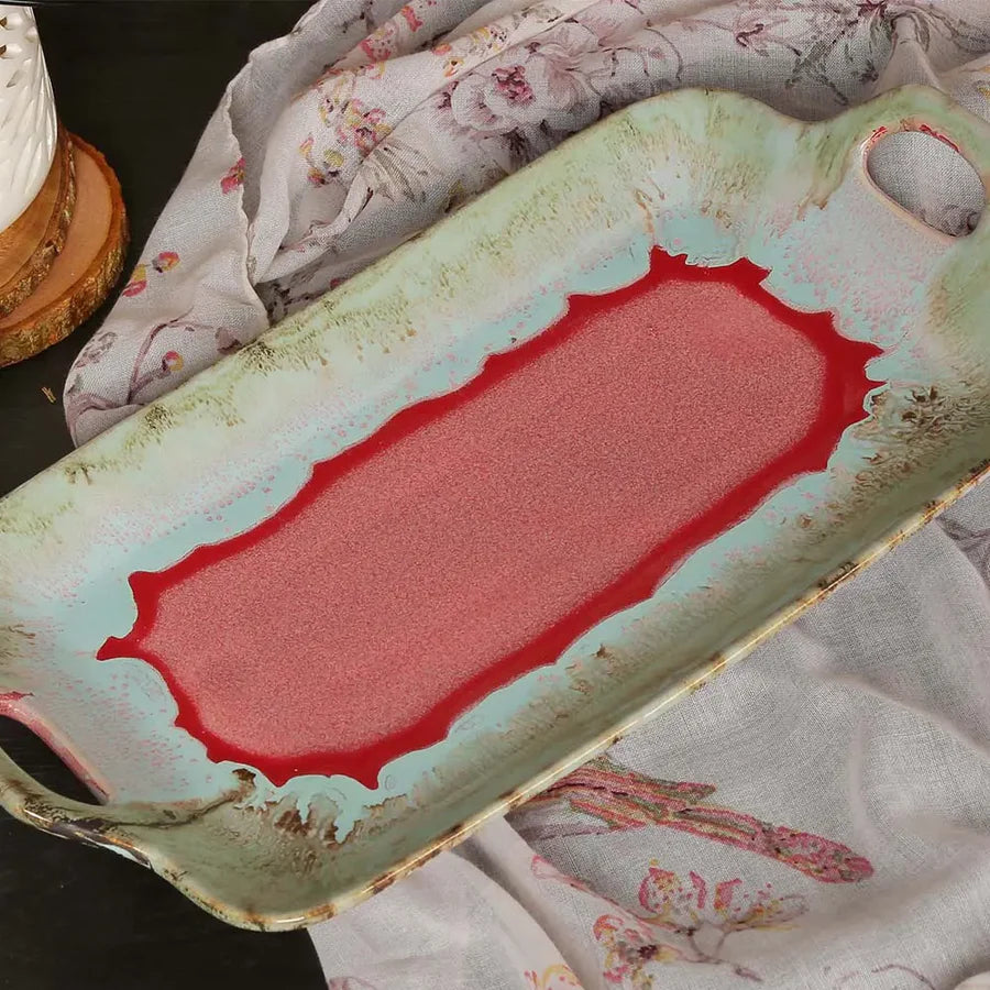 Handmade Pink Ceramic Serving Tray | Handmade Ceramic Serving Tray - Pink