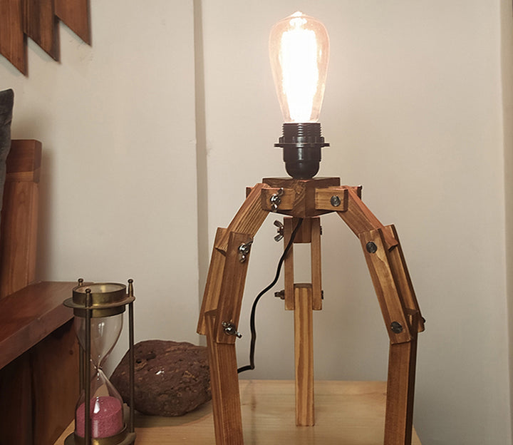 Brown Wooden Table Lamp
