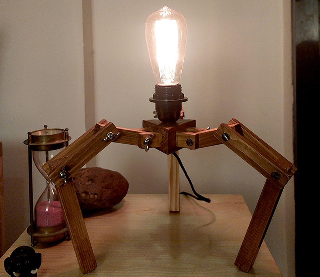 Brown Wooden Table Lamp