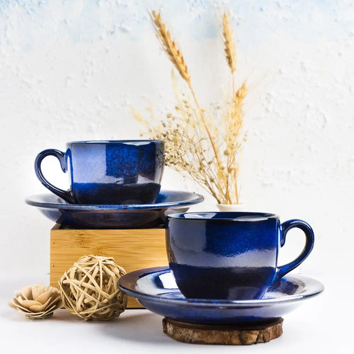 Blue Ceramic Cups & Saucers | Exclusive Ceramic Cups and Saucers - Night Sky