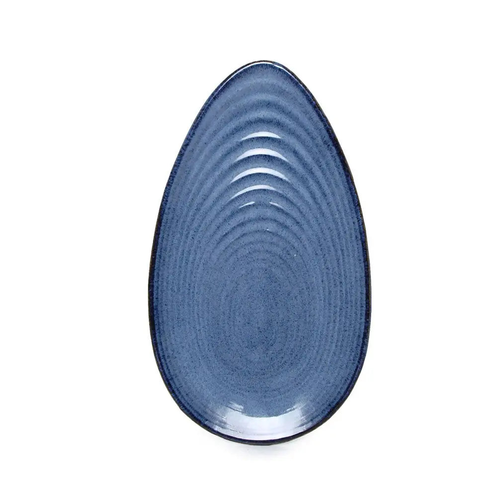 Lead-Free Ceramic Oval Platter | Handmade Ceramic Oval Platter - Blue