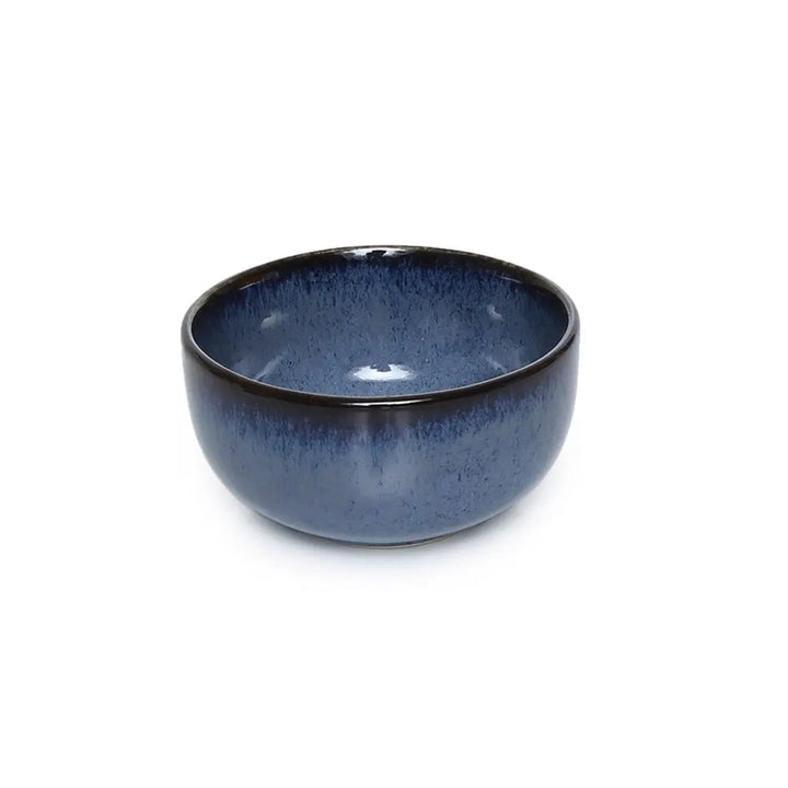 Blue & Black Ceramic Serving Bowl Set | Handmade Ceramic Serving Bowl Set - Blue & Black