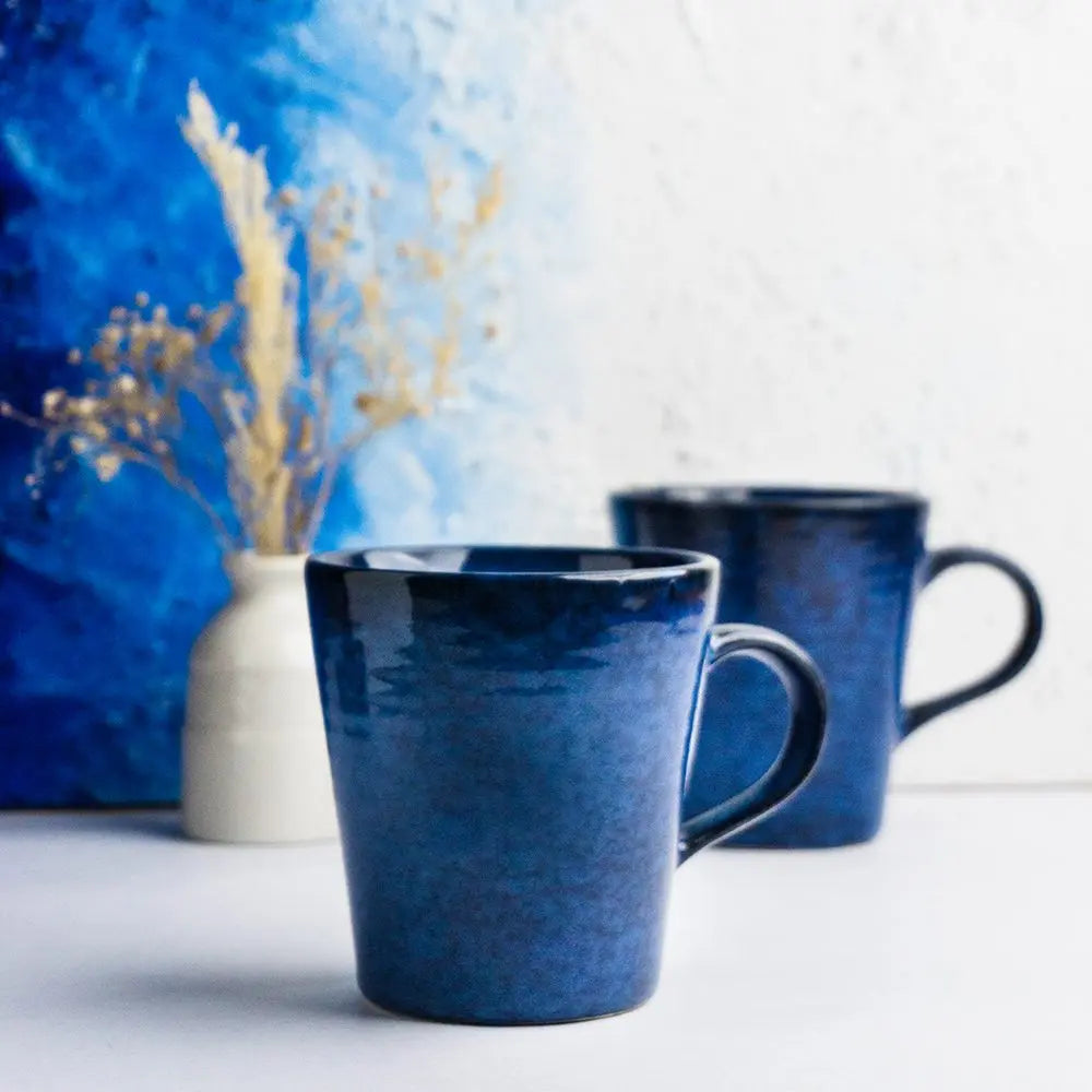 Blue Handmade Ceramic Mugs | Exclusive Handmade Ceramic Mugs - Night Blue