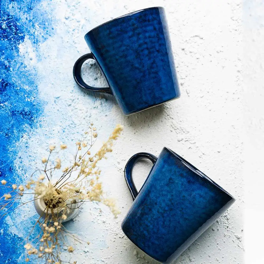 Blue Handmade Ceramic Mugs | Exclusive Handmade Ceramic Mugs - Night Blue