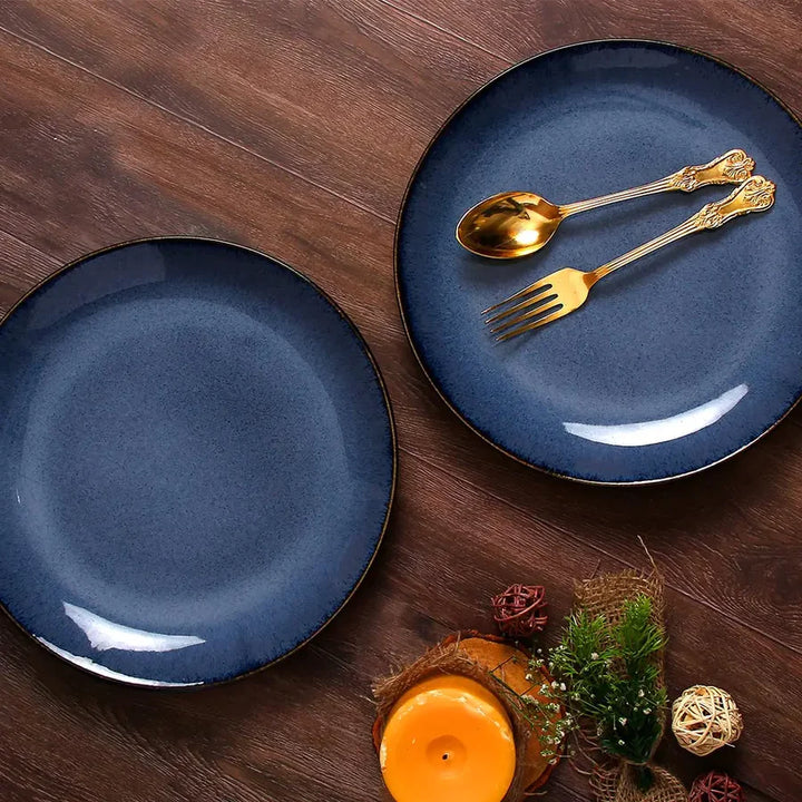 Handmade Ceramic Dinner Plate Set | Handmade Ceramic Dinner Plate Set - Midnight Blue