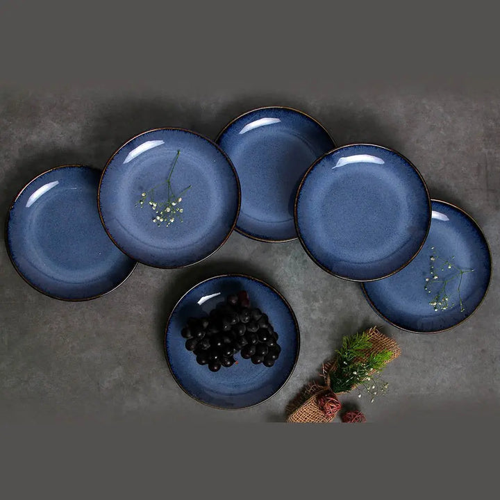 Handmade Ceramic Dinner Plate Set | Handmade Ceramic Dinner Plate Set - Midnight Blue