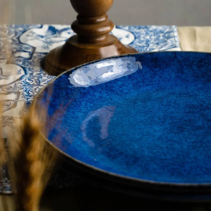 Midnight Blue Ceramic Quarter Plate Set | Handmade Ceramic Quarter Plate Set - Midnight Blue