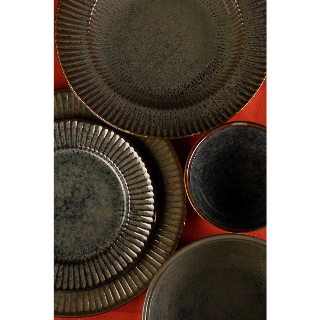 Lead-free Ceramic Dinner Set | Handmade Ceramic Dinner Set of 8 Pcs (for 2) - Brown