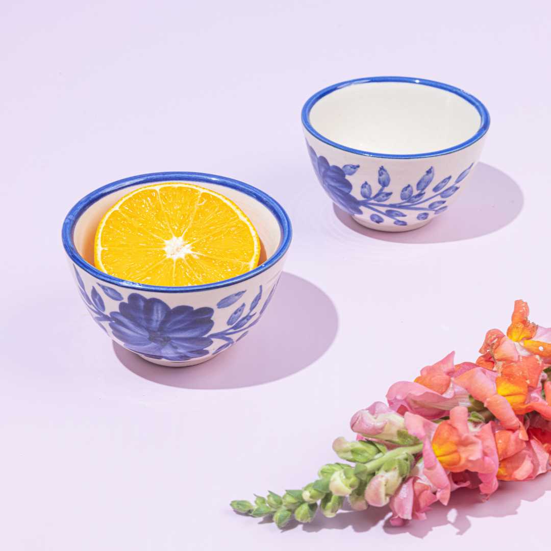 Handmade Ceramic Dinner Set | Handmade Ceramic Dinner Set of 10 Pcs - Blue & White