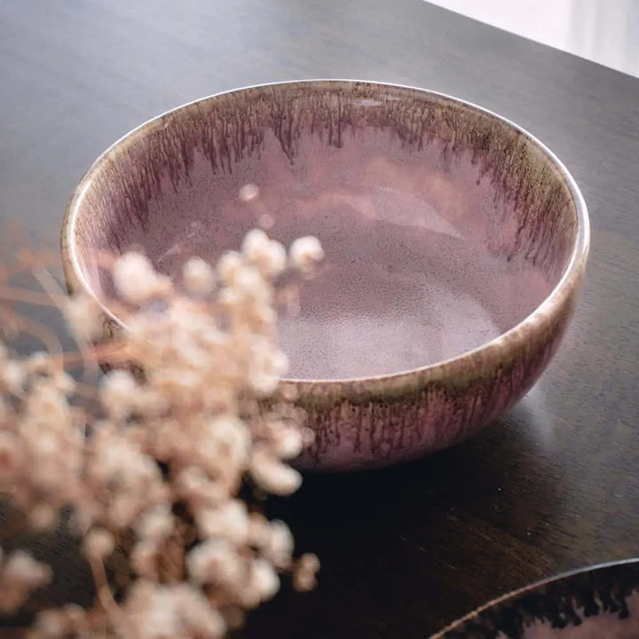 Ceramic Serving Bowl Set - Elegant Beige Pink | Handmade Ceramic Serving Bowl Set - Beige Pink
