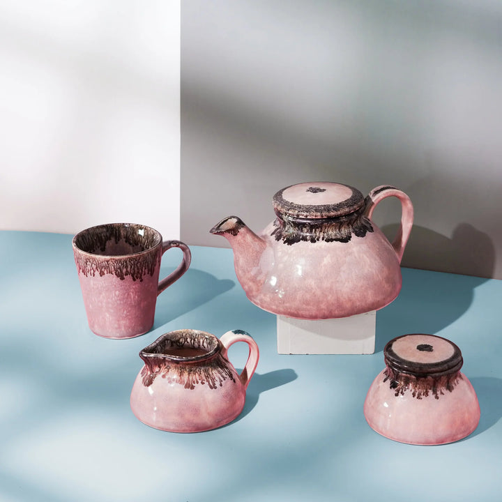 Pink Ceramics Tea Set 7 Pcs | Exclusive Ceramics Tea Set 7 pcs - Pink Blossom