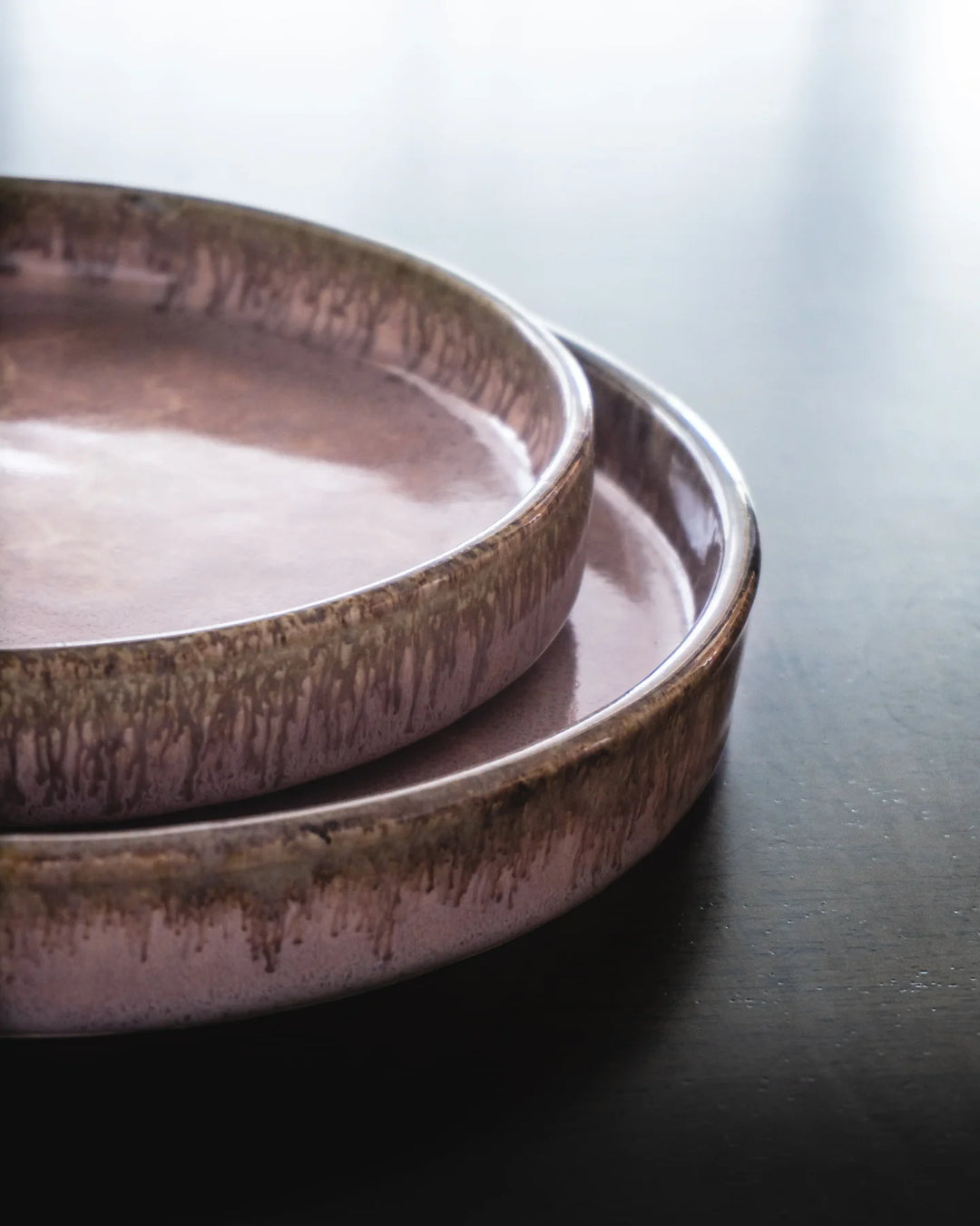 Handmade Pink Ceramic Plate | Handmade Ceramic Flat Plate - Pink