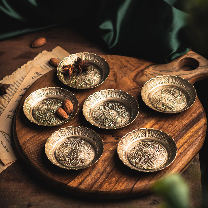 Brass Small Plates with Gold Finish - Set of 4 | Astonishing Brass Small Plates with Gold Finish Sets