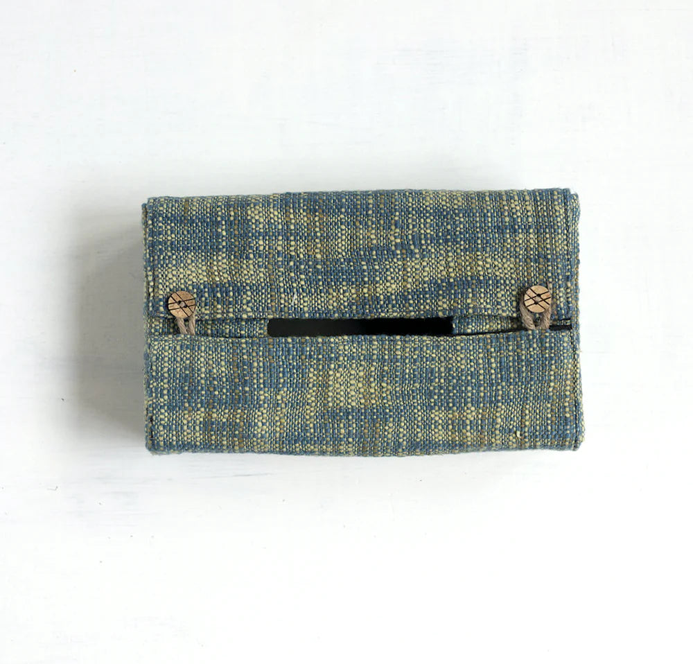 Aqua Blue Cotton Tissue Box | Flera Tissue box - Aqua Blue