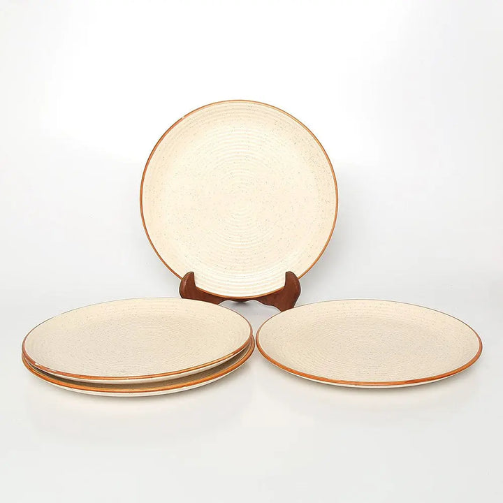 Handmade Ceramic Quarter Plates | Handmade Ceramic Quarter Plate Set - White