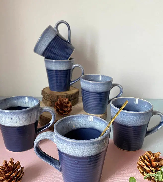 Blue Ceramic Coffee Mugs | Ceramic Coffee Mugs - Snow Blue