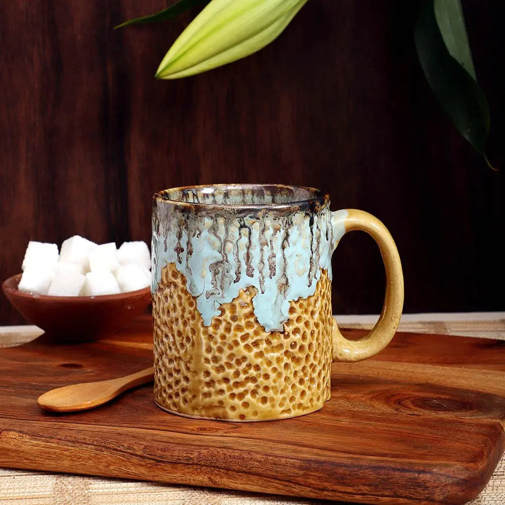 Yellow Ceramic Coffee Mug | Melt Speckled Ceramic Coffee Mug - Golden Yellow