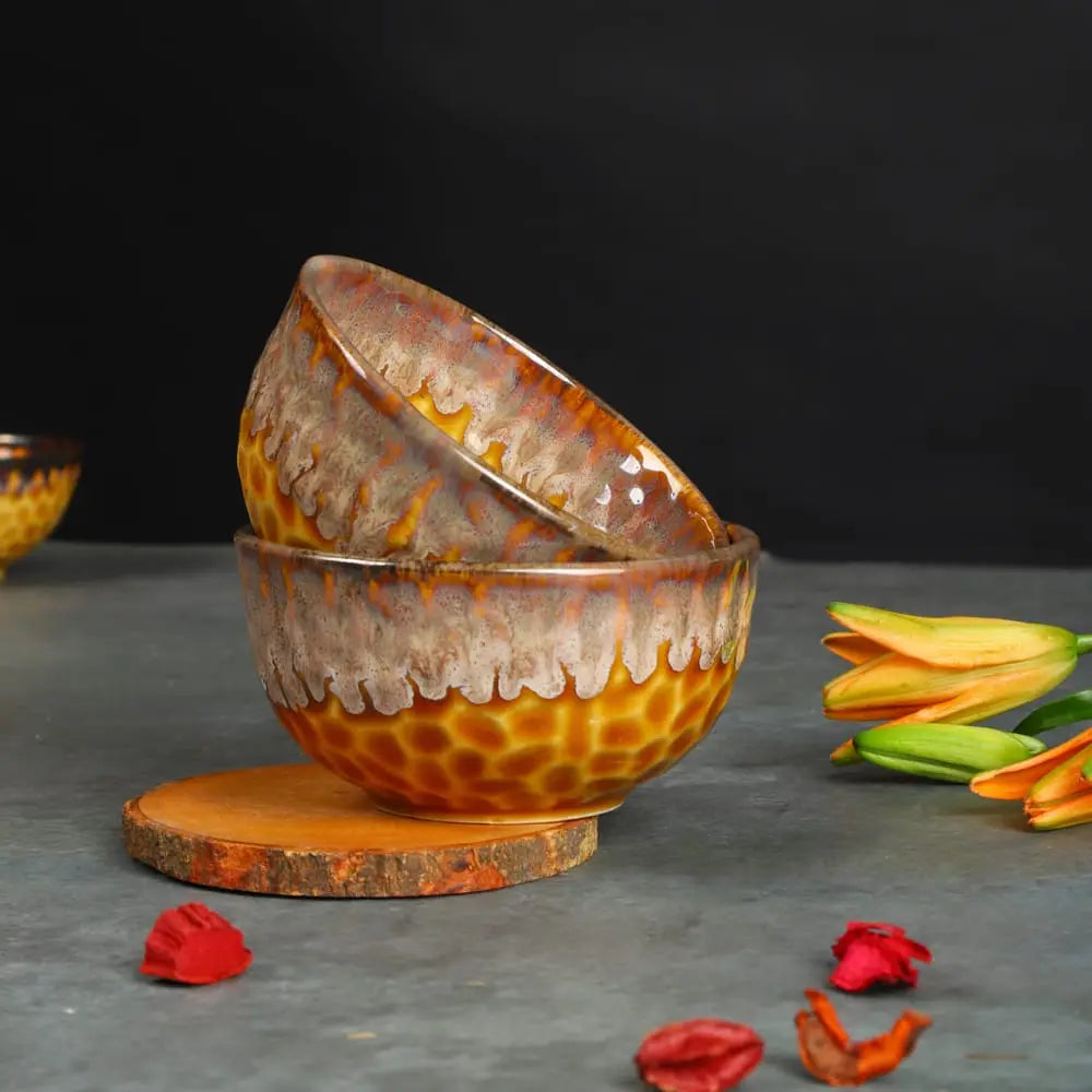 Golden Yellow Dinnerware Set | Handmade Exclusive Ceramic Dinner Set (10pcs)