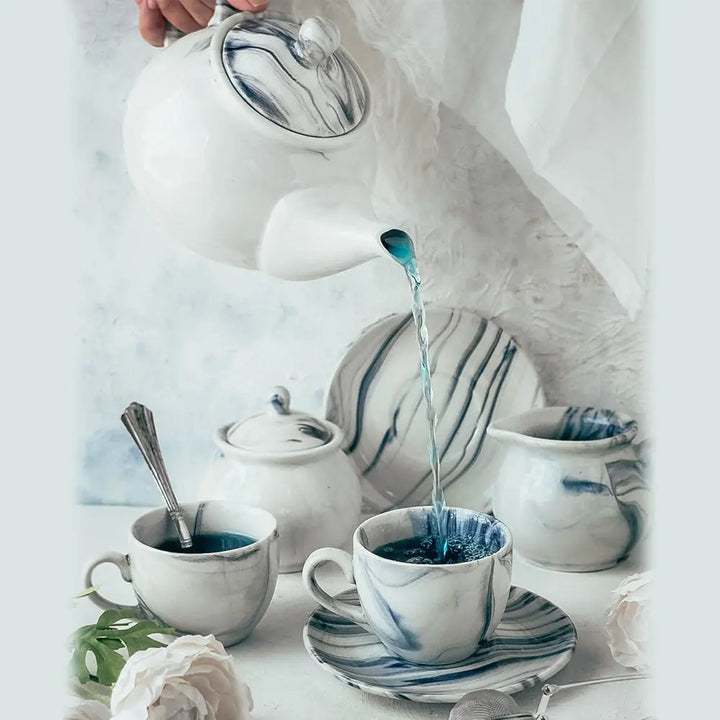 White Ceramic Tea Set of 3 Pcs | Handmade Premium Ceramic Tea Set of 3 Pcs - White