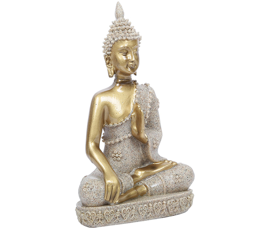 Tranquil Buddha Statue | Golden Hue Zen Buddha Statue