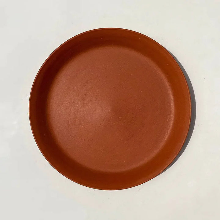 Terracotta 10 Dinner Plate Set of 6 - Lead-Free, Scratch Resistant | Handmade Terracotta 10" Dinner Plate Set of 6