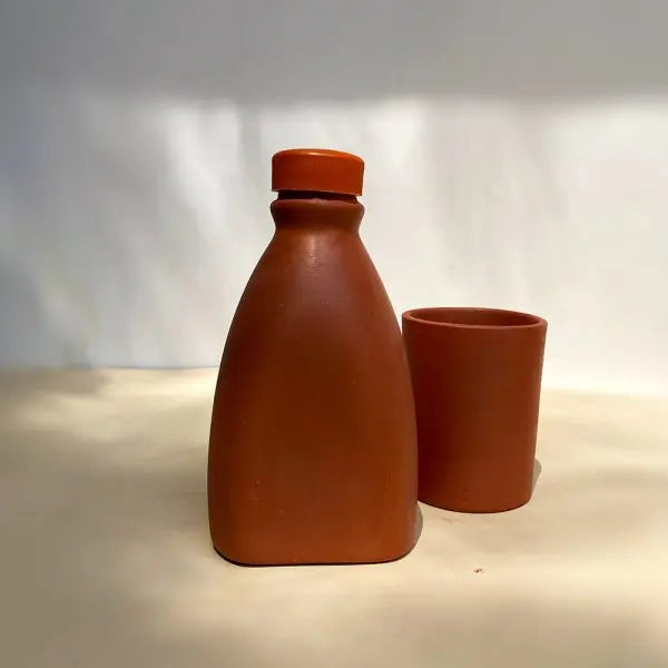 Handmade 500ml Terracotta Water Bottle | Terracotta 500ml Drinking Water Bottle