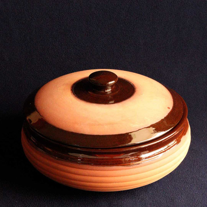Terracotta Glazed Pot with Lid | Terracotta Handmade Large Glazed Pot with Lid