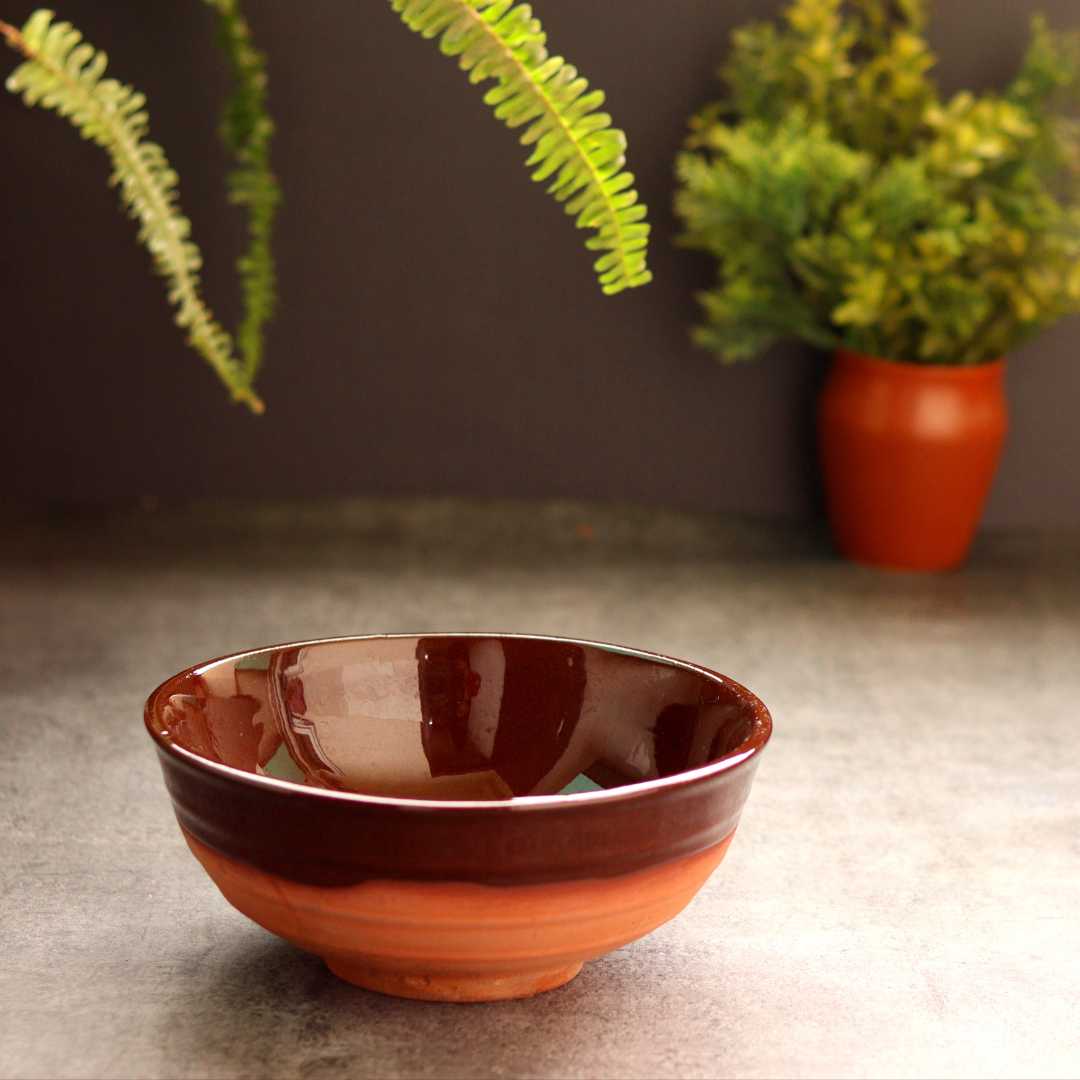 Glazed Terracotta Serving Bowls | Handmade Terracotta Small Glazed Pot